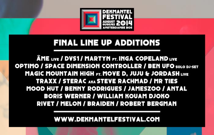 Line up closed for Dekmantel Festival 2014 with Martyn and Benny Rodrigues among others