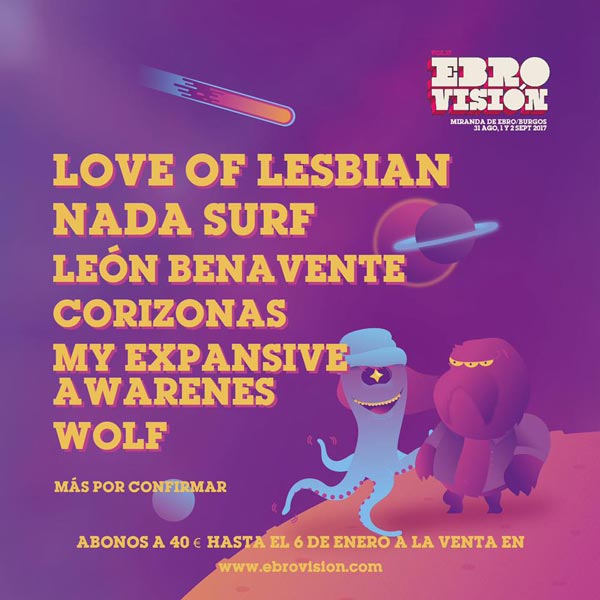 Love of Lesbian confirmados para el Ebrovisión 2017