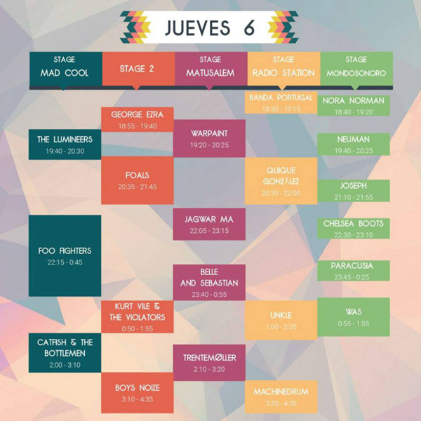 horarios mad cool 2017 jueves