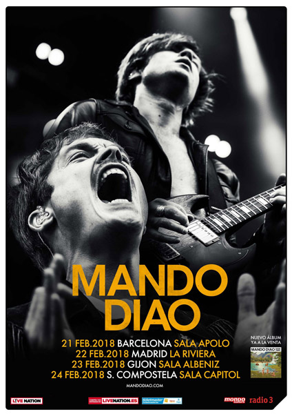 Mando Diao confirman 4 conciertos en España en febrero de 2018