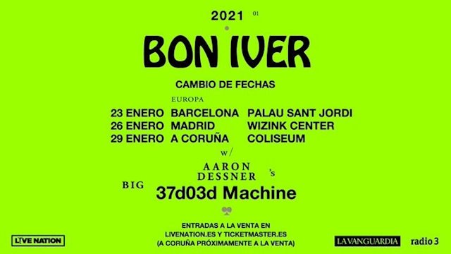 Bon Iver aplaza sus conciertos en España a enero de 2021